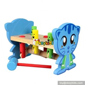 Most popular preschool kids pound wooden toy hammer bench W11G008