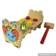 Most popular preschool kids pound bench hammer and peg wooden toy W11G014