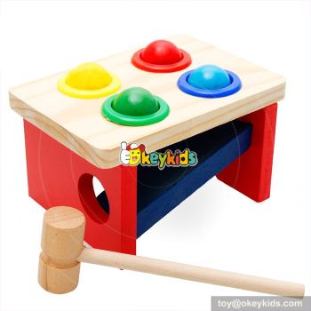 Most popular preschool kids pound toy wooden hammer bench W11G023