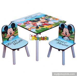 Best design Mickey mouse bedroom furniture kids wooden table and chairs W08G151