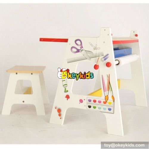 High quality cartoon bedroom furniture wooden kids desk with drawing board W08G126