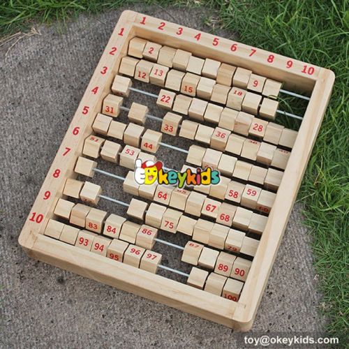 New design toddlers preschool learning toy wooden alphabet abacus with letter and number tiles W12C006