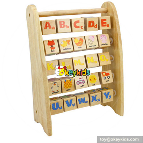 New design toddlers preschool alphabet abacus wooden learning toys for toddlers W12C011