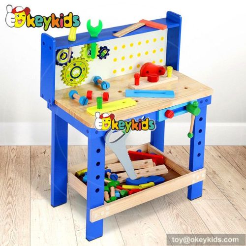 Best design large play builder wooden children toy workbench W03D073