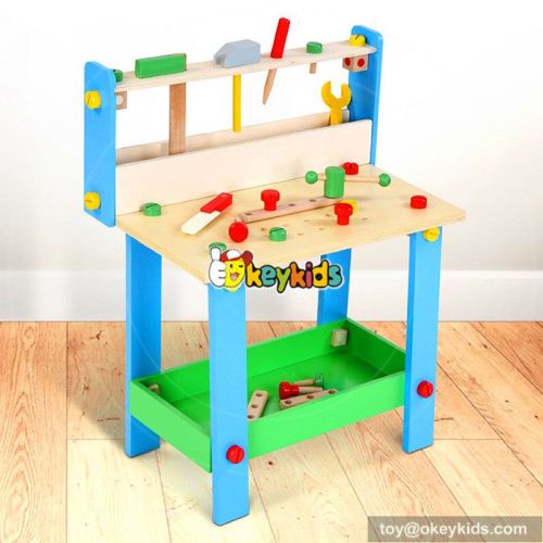 Best design large play builder toddlers wooden play workbench with tools W03D072