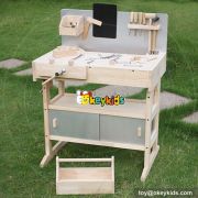 Best design large play builder wooden child's workbench with tools W03D040A