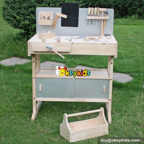 Best design large play builder wooden child's workbench with tools W03D040A