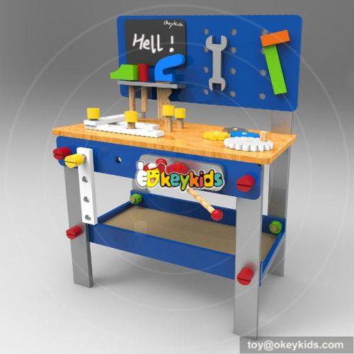 Best design large play builder wooden play workbench for toddlers W03D076A