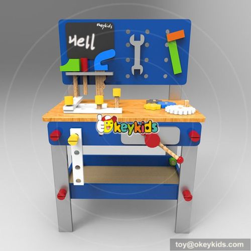 Best design large play builder children wooden toy workbench with tools W03D076B
