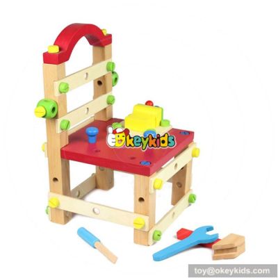 Best design multi-functional assemble toy wooden kids tool bench W03D026