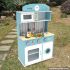 New design blue wooden children toy kitchen set W10C266