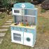 New design blue wooden children toy kitchen set W10C266
