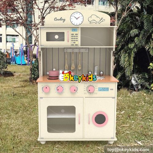New design cooking play set wooden toddler kitchen set W10C268