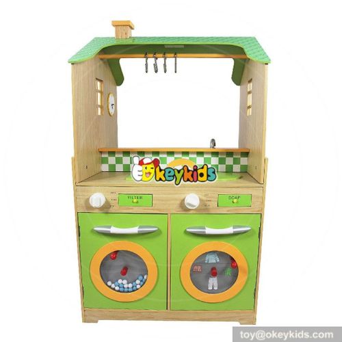 New design double sided cooking play set wooden kids kitchen W10C261