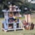OkeykidsWooden pirate doll house with pirate ship wooden play house/play set with figurines W06A162