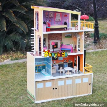 New design big size wooden beachfront mansion dollhouse for sale W06A153