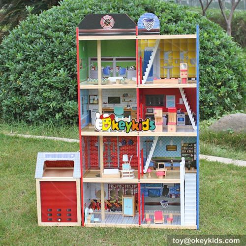 Perfect kids wooden fire station wooden games for kids to play W06A168