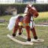 Most popular comfortable baby wooden plush rocking horse toy W16D066