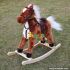 Most popular comfortable baby wooden plush rocking horse toy W16D066