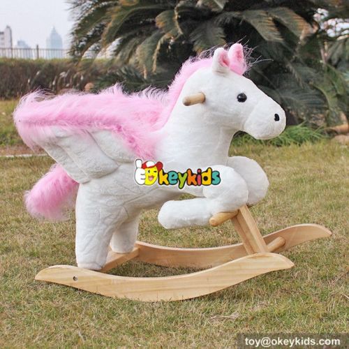 Most popular beautiful pink soft rocking horse for girls W16D072