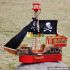 New hot products boys and girls imagine shark bite wooden toy pirate ship W03B060