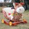 New hot comfortable baby wooden plush rocking horse with sound W16D081