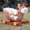 New hot comfortable baby wooden plush rocking horse with sound W16D081