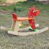 New design red funny wooden baby rocking horse W16D109