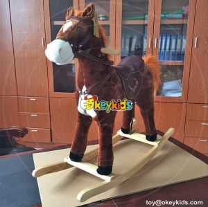 Most popular interactive wooden girls rocking horse for sale W16D094