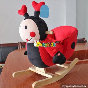 Manufacturer of funny wooden red rocking animal for baby W16D099