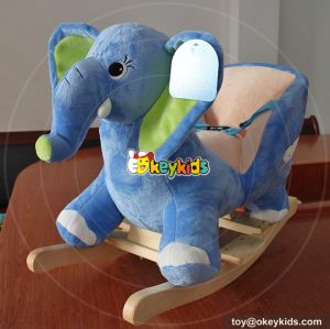Manufacturer of cartoon wooden elephant rocking horse for baby W16D101