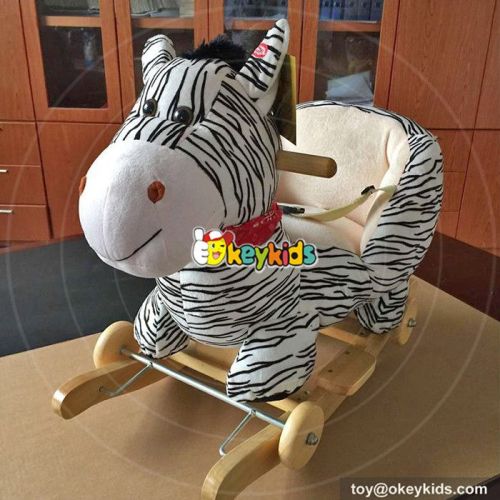 Manufacturer of cartoon plush zebra rocking horses for toddlers W16D103