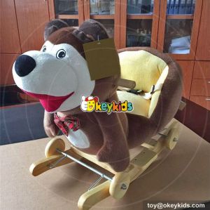 Manufacturer of cartoon plush dog wooden toy horses to ride W16D104