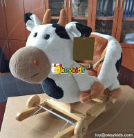 Manufacturer of cartoon wooden baby rocking horse with seat W16D106
