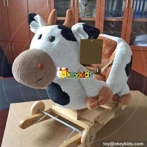 Manufacturer of cartoon wooden baby rocking horse with seat W16D106