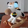 Manufacturer of toddlers cartoon small wooden rocking horse W16D107