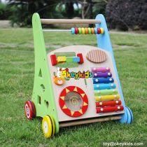 Best design multi-function push along toys wooden baby activity center W08J001
