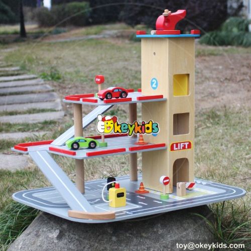 New products funny children wooden toy parking garage for sale W04B047