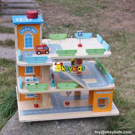 New Design Boys Parking Toy Wooden Matchbox Car Garage W04b049