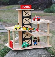 New fashion boys funny parking toys wooden toy garage playset W04B051