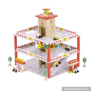 Best design funny parking toys wooden toy garage for toddlers W04B042