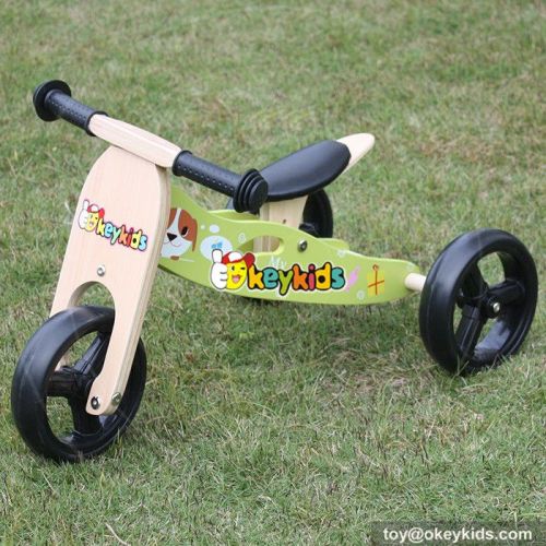 New design 2 in 1 funny wooden kids balance bike W16C098