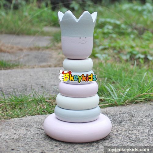 New design toddlers educational ring stacker wooden stacking toys W13D129
