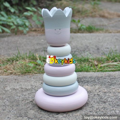 New design toddlers educational ring stacker wooden stacking toys W13D129