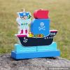 New design pirate boat shape kids wooden educational toys W13D134