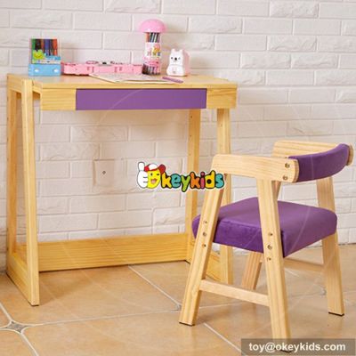 Best design children home furniture wooden study table with chair W08G156C