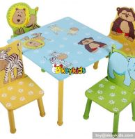 Top sale kids wooden home furniture children wooden table and chairs WO8G089