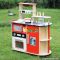 New design luxurious red lifestyle wooden kids play kitchen W10C211