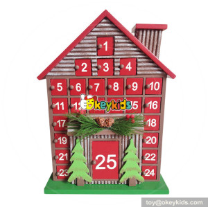 Top fashion Christmas gifts wooden advent calendar house with drawers W02A175