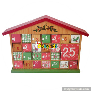 Top fashion kids Christmas gifts wooden house advent calendar W02A179